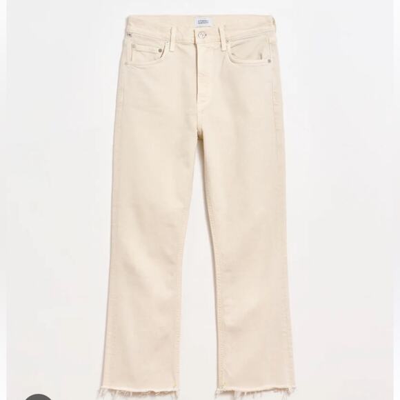 Citizens of Humanity Isola Cropped Boot Almondette Cream Jeans size 28 - Picture 1 of 10